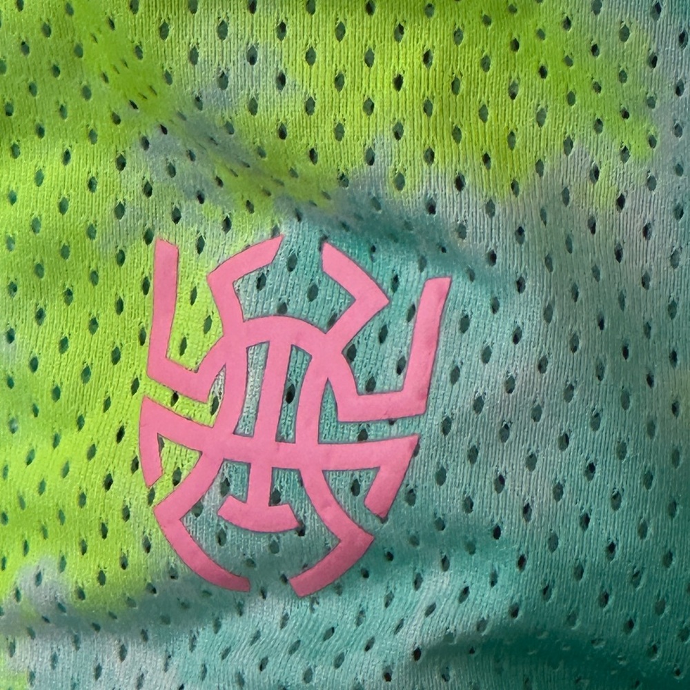 Adidas Turquoise and Lime Tie-Dye Shorts - Picture 16 of 17